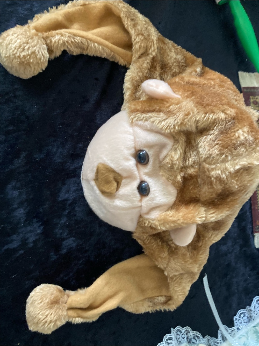Monkey Plush Laplander Hat by Wild Wear - Light Brown Fun Warm  Accessory